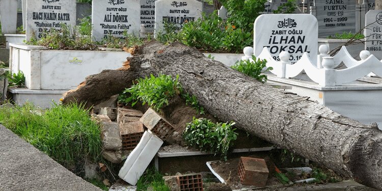 Ordu'daki fırtınada mezarlar tahrip oldu!