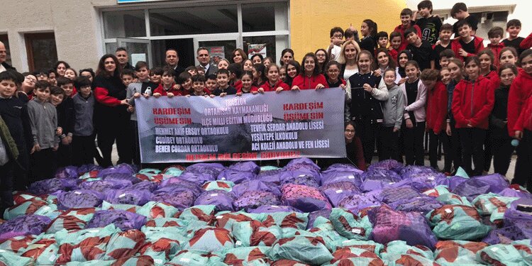 Ortahisarlı öğrencilerden depremzede öğrencilere yardım eli!