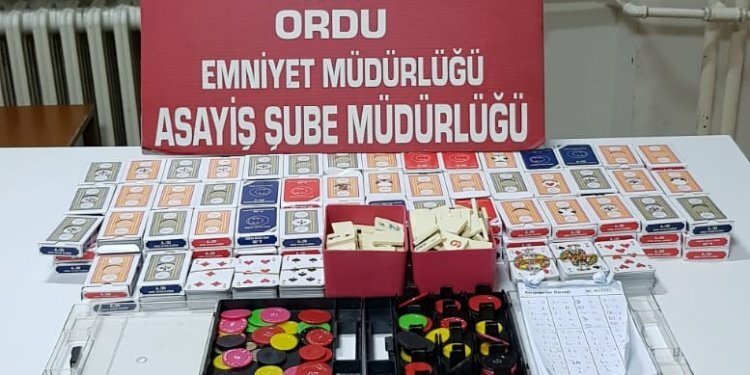 Ordu'da kumarcılara suçüstü!