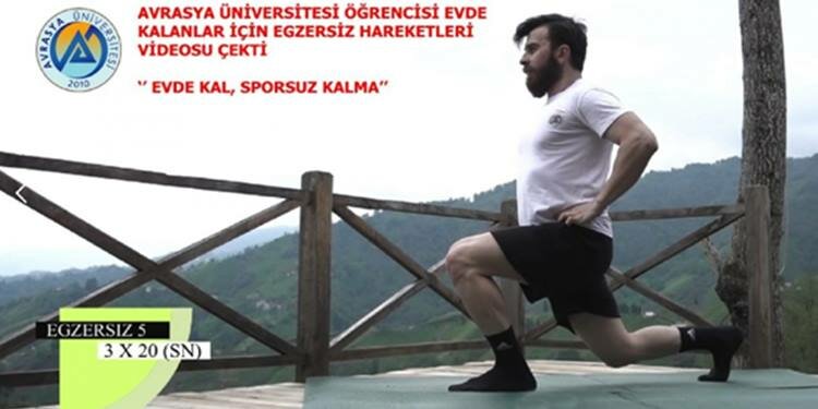 Avrasya öğrencisi, evde kalanlar için egzersiz videosu çekti!