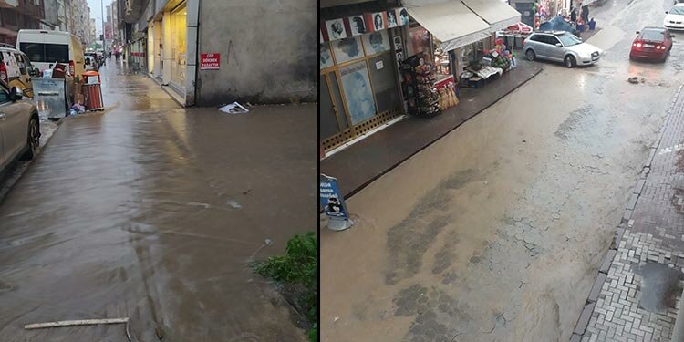 Ordu’da sağanak yağış etkili oldu, yollar göle döndü