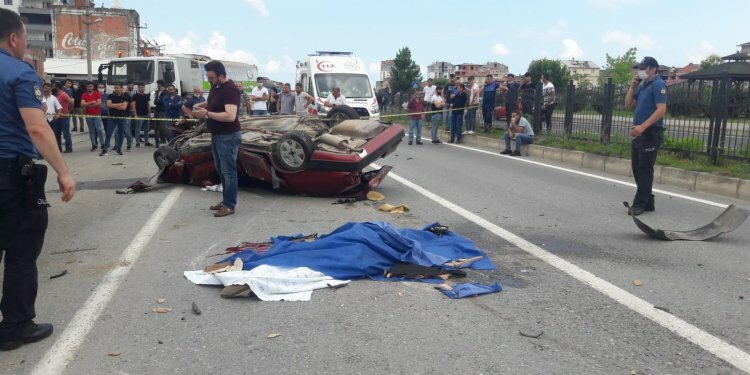 Trabzon'da kahreden kaza! Aracıyla takla atan genç hayatını kaybetti