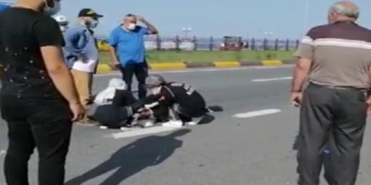 Trabzon’da otomobil, motosiklete çarptı! 1 ağır yaralı