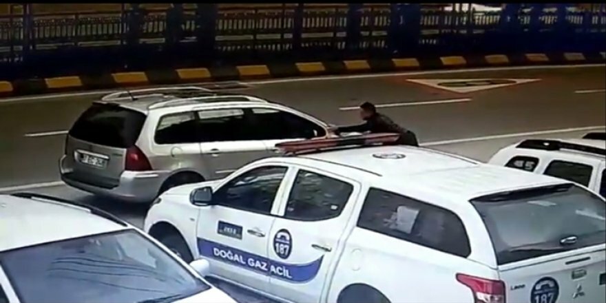 Trabzon'da aracın önüne atladı, faciayı engelledi